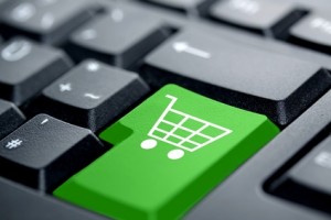 Online-Shop grüne Taste