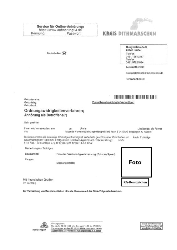 Wann Kommt Anhorungsbogen Nach Blitzer